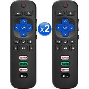 Universal Black Remote Control Set - 2 Pack